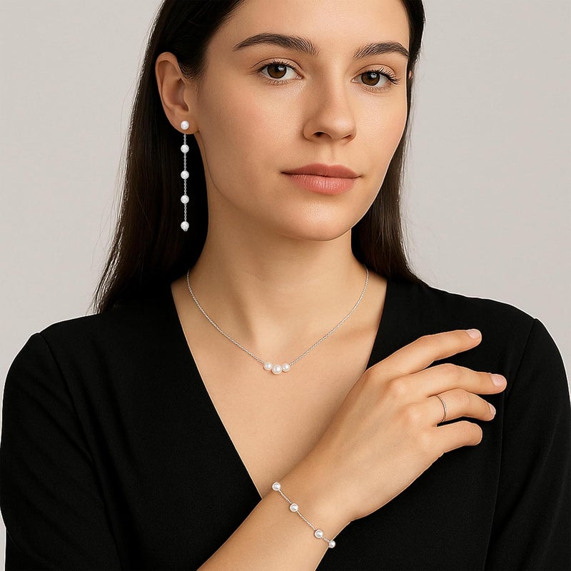 DAYANEY Pearl Bracelets for Women, Gold Bracelet Silver Pearl Jewelry as Valentines Gifts for Girls, Dainty Daisy and Heart Braclets Cute Floral Prom Jewelry for Bridesmaid Brazaletes Para Mujer - Image 3